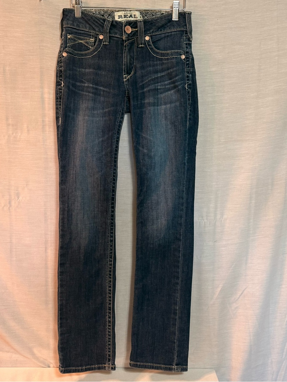 Ariat REAL Dark Wash Straight Leg Western Jeans 26R